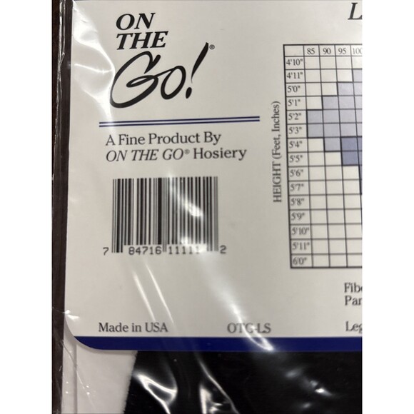 On The Go! Light Support Control Top Pantyhose In Black Size Queen Nylon/Spandex - Picture 4 of 5